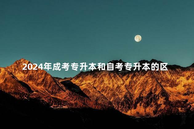 2024年成考专升本和自考专升本的区别是什么