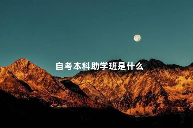 自考本科助学班是什么