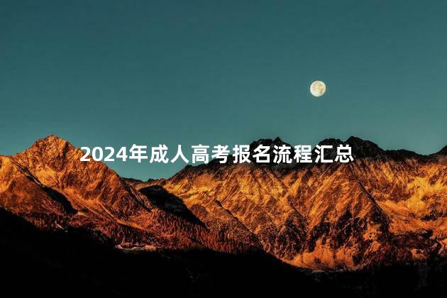 2024年成人高考报名流程汇总