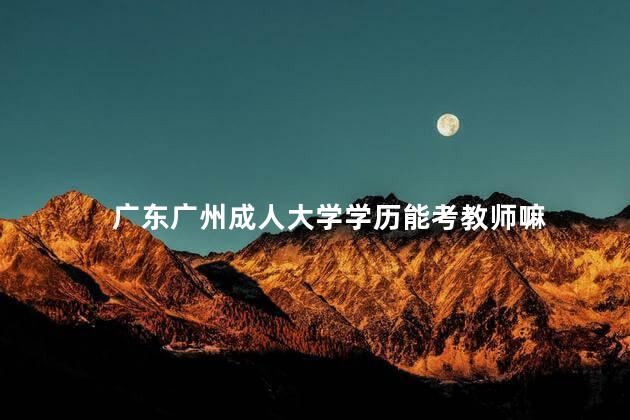 广东广州成人大学学历能考教师嘛