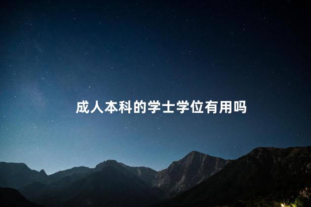 成人本科的学士学位有用吗