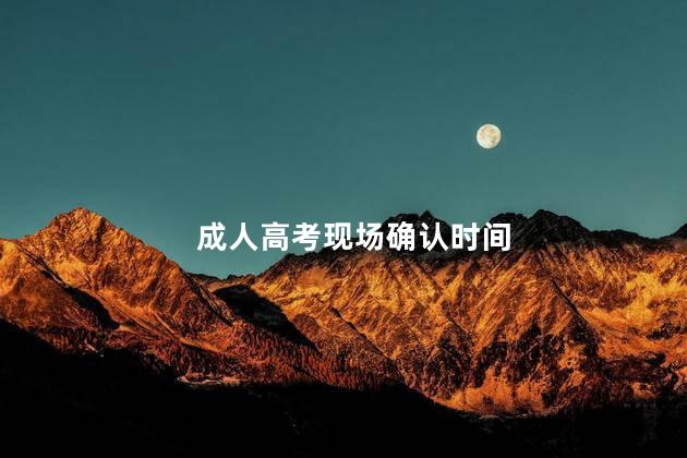 成人高考现场确认时间