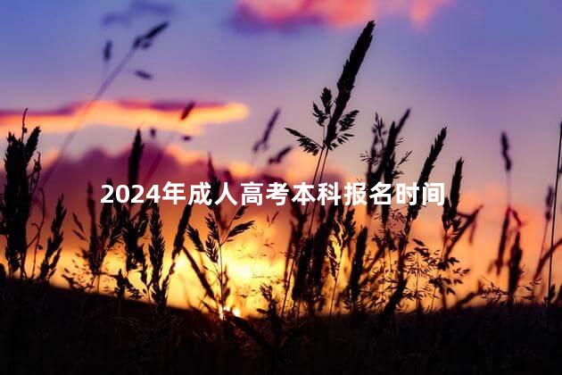 2024年成人高考本科报名时间