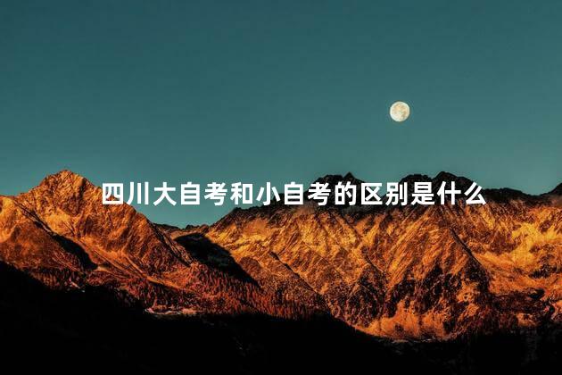 四川大自考和小自考的区别是什么