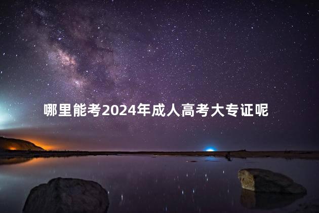 哪里能考2024年成人高考大专证呢