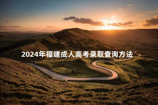 2024年福建成人高考录取查询方法