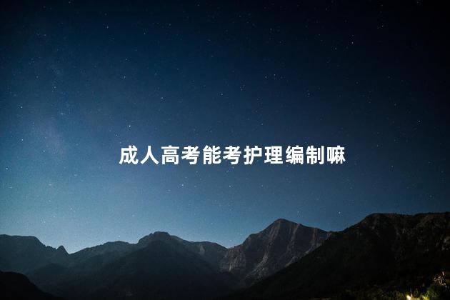 成人高考能考护理编制嘛