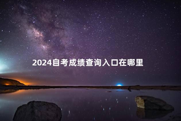 2024自考成绩查询入口在哪里