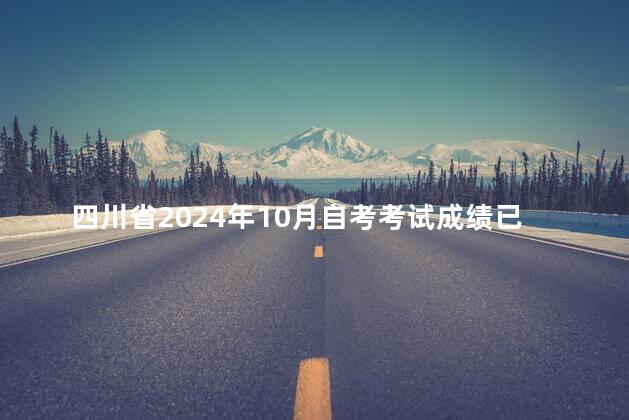 四川省2024年10月自考考试成绩已公布