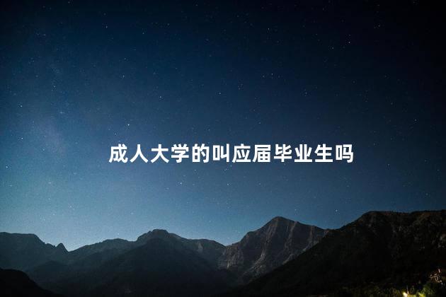 成人大学的叫应届毕业生吗