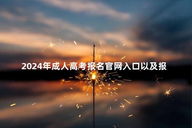 2024年成人高考报名官网入口以及报名流程是什么