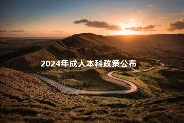 2024年成人本科政策公布