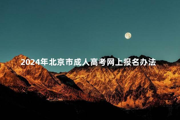 2024年北京市成人高考网上报名办法及流程