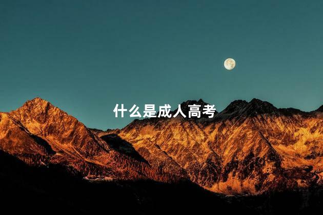 什么是成人高考