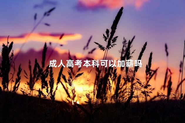 成人高考本科可以加薪吗