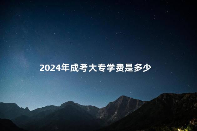 2024年成考大专学费是多少