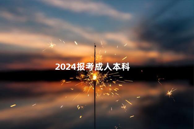 2024报考成人本科