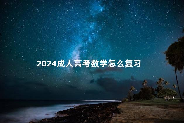 2024成人高考数学怎么复习