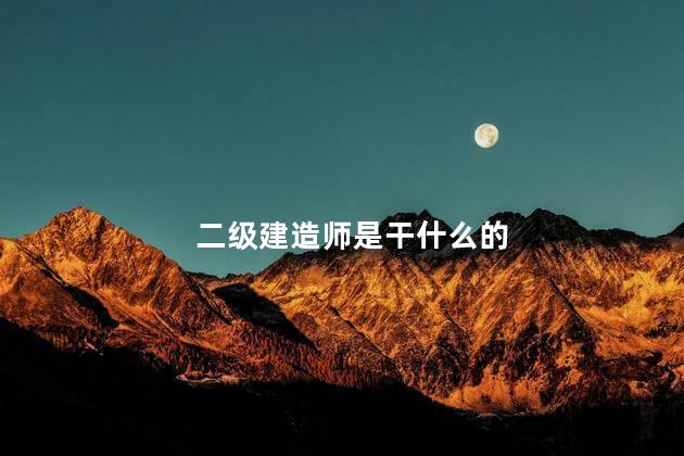 二级建造师是干什么的