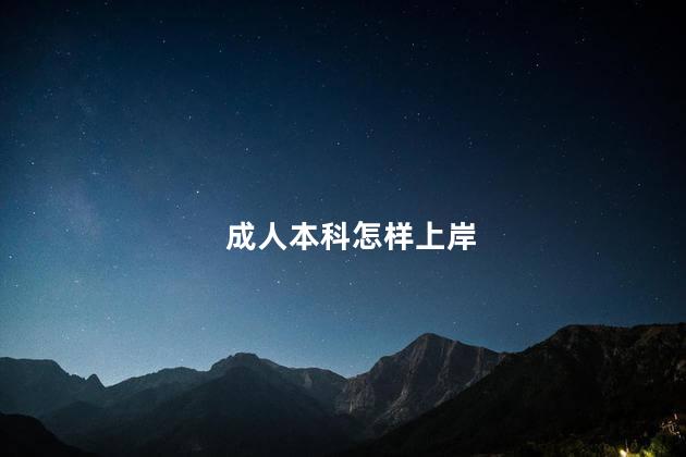 成人本科怎样上岸