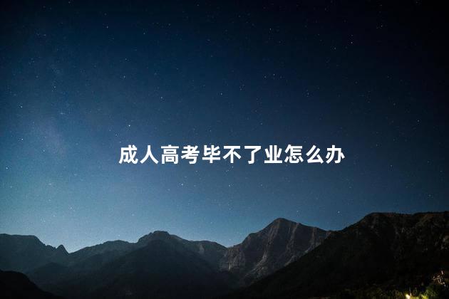 成人高考毕不了业怎么办