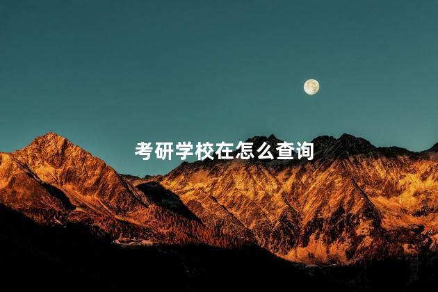 考研学校在怎么查询