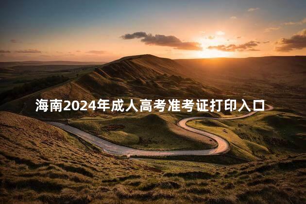 海南2024年成人高考准考证打印入口