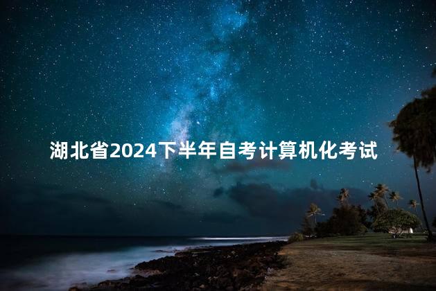 湖北省2024下半年自考计算机化考试须知